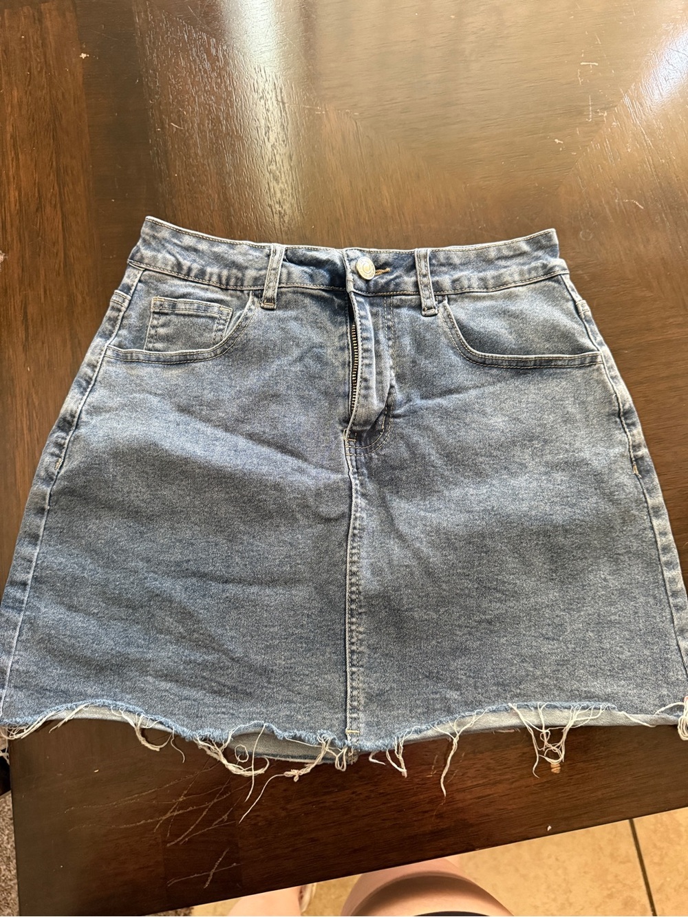 Classic Blue Denim Mini Skirt - Casual Women's Skirt